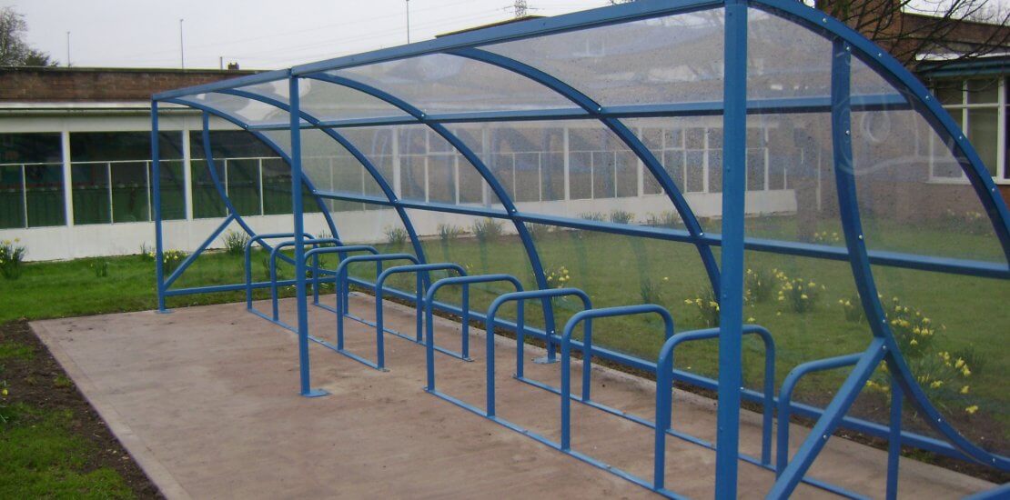 What is the difference between an entrance shelter and a cycle shelter?