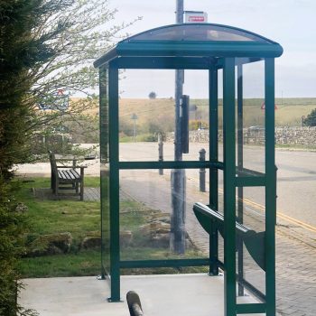 2 Bay Corner entry Heritage bus shelter with perch seating