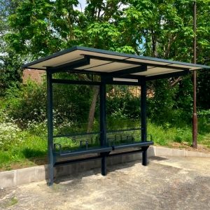 2 Bay Flat Roof Bus Shelter - Cantilever