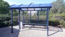 3 Bay Smoking Shelter with aluminium bench seating and pyramid ashtray