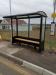 2 Bay Half End Panel Bus Shelter with solid lower panels & bench seating