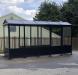 5 Bay Harrogate bus shelter - Double front entry with solid lower panels