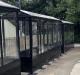 5 Bay Harrogate bus shelter - Double front entry with solid lower panels